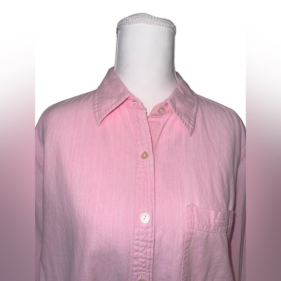 L.L. Bean Women’s 100% Cotton Light Pink Button Up Size Medium Casual Spring - Picture 4 of 9